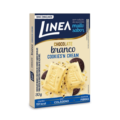 Chocolate Barra Linea Branco Cookies Cream 30G