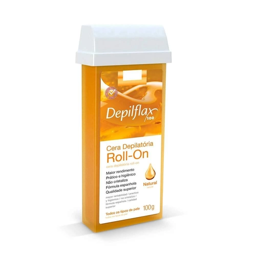 Cera Depilatória Roll-On Depilflax Natural Refil 100G