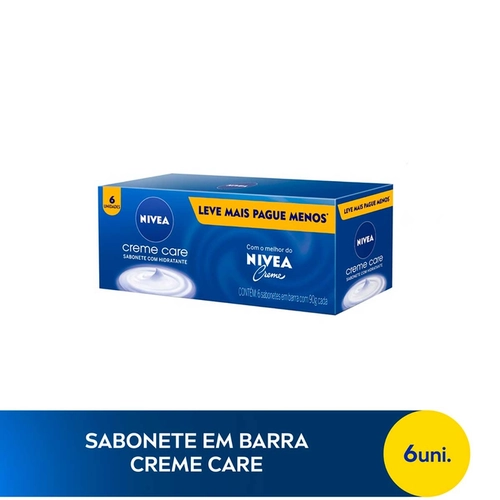 Kit Sabonete em Barra Nivea Creme Care 90G 6 Unidades