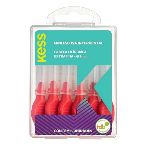 Escova Dental Kess Mini 2005 Interdental Cilíndrico Extrafino 3Mm