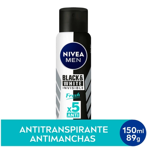 Desodorante Aerosol Nivea Masculino Invisible Black & White Fresh 150ml