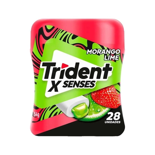 Chiclete Trident X Senses Morango Pote 54G