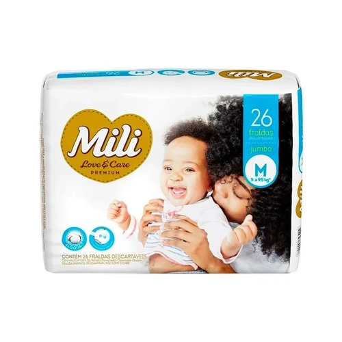 Fralda Mili Love Care M 26Un