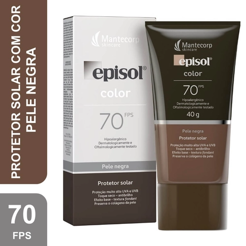 Protetor Solar Episol Color Fps70 Pele Negra 40G (Tom 5)