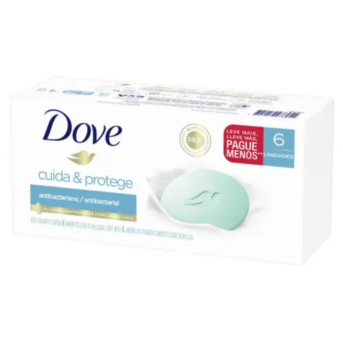 Kit Sabonete em Barra Dove Antibacteriano 90G 6 Unidades