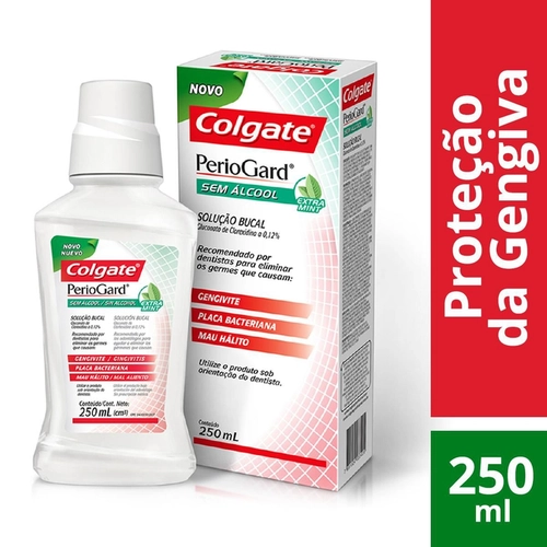 Enxaguante Solução Bucal Colgate Periogard Sem Álcool Extra Mint 250ml