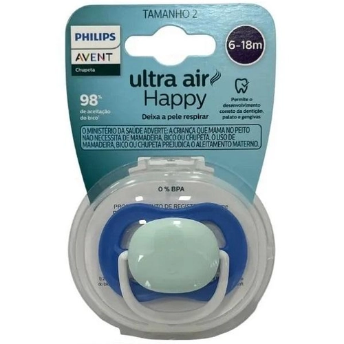 Chupeta Philips Avent Ultra Air 6 a 18 Meses Lisa Azul