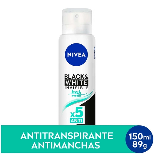 Desodorante Aerosol Nivea Invisible Black & White Fresh 150ml