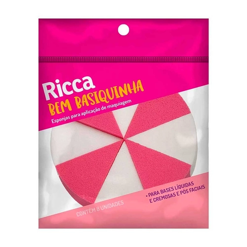 Esponja de Maquiagem Ricca Fracionada 8 Unidades Ref 1839