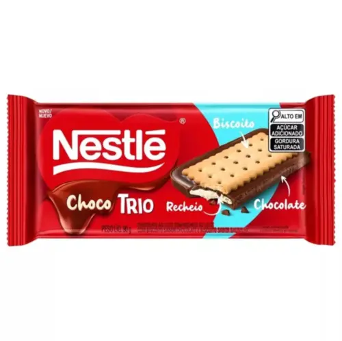 Chocolate Barra ChocoTrio Nestle Ao Leite 90G