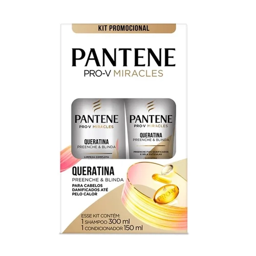 Kit Pantene Queratina Shampoo 300ml + Condicionador 150ml