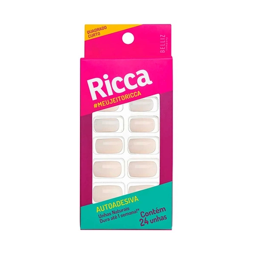 Unhas Postiças Ricca Autoadesivas Naturais Ref 1864