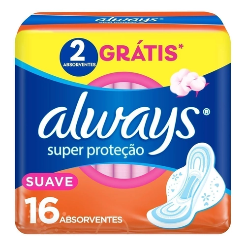 Absorvente Always Básico Suave Com Abas P 16 Unidades