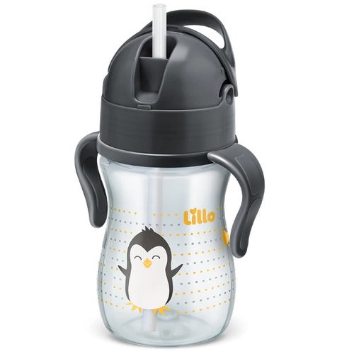 Copo Com Canudo Lillo Evolution Alça 240ml Neutro