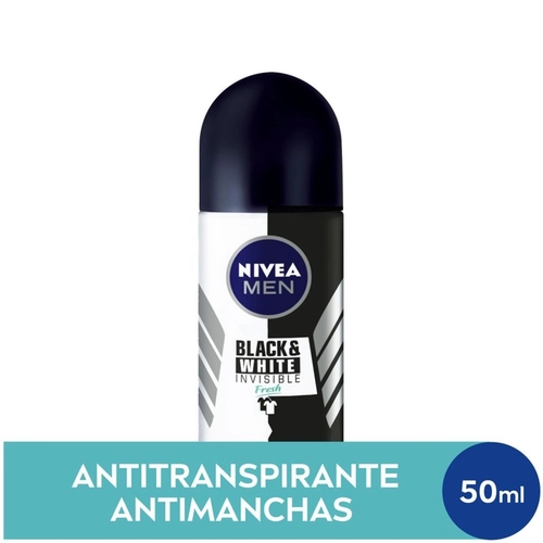 Desodorante Roll-On Nivea Masculino Invisible Fresh For Black & White 50ml