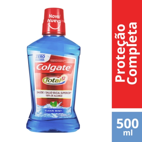 Enxaguante Bucal Colgate Total 12 Clean Mint Sem Álcool 500ml