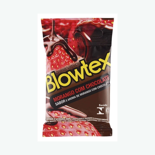 Preservativo Blowtex  Morango Com Chocolate 3 Unidades