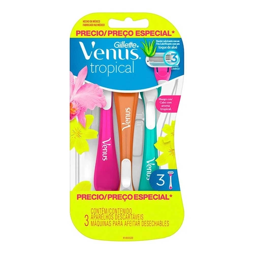 Aparelho de Depilação Gillette Venus Tropical 3 Unidades