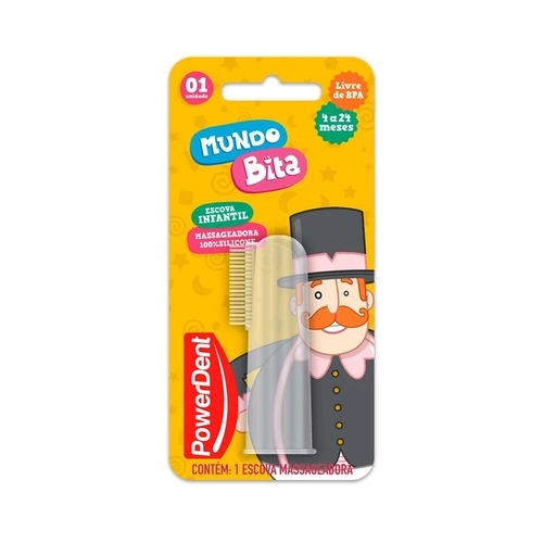 Escova Dental Powerdent Massag Mundo Bita 1Un Infantil