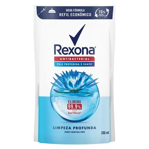 Sabonete Líquido Rexona Antibacterial Limpeza Profunda Refil 200ml