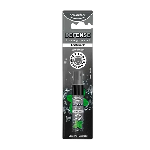 Spray Bucal Powerdent Defense Ice Black 15Ml