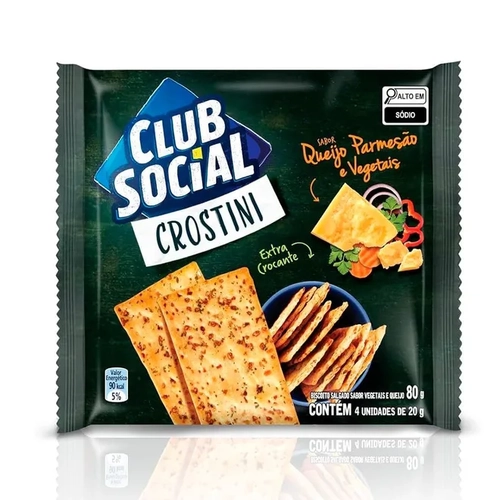 Biscoito Club Social Crostini Queijo Parmesão/Vegetais 20G