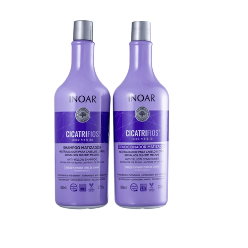 Kit Inoar Cicatrifios Matizador Shampoo + Condicionador 800ml