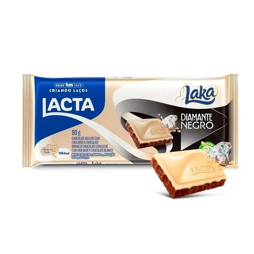 Chocolate Barra Lacta Laka Diamante Negro 80/90G
