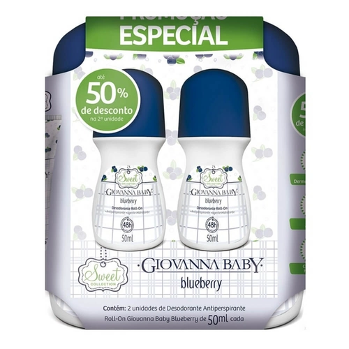 Kit Desodorante Roll On Giovanna Baby Blueberry 2 Unidades