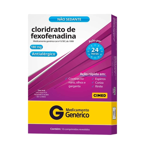 Cloridrato De Fexofenadina 180Mg 10Cpr Cimed