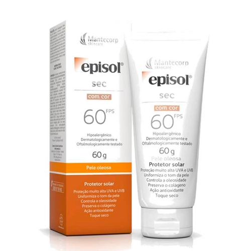 Protetor Solar Episol Sec Fps60 Com Cor 60G