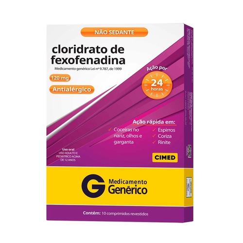 Cloridrato De Fexofenadina 120Mg 10Cpr Cimed