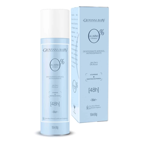 Desodorante Aerosol Giovanna Baby Blue 0% Aluminio 150Ml