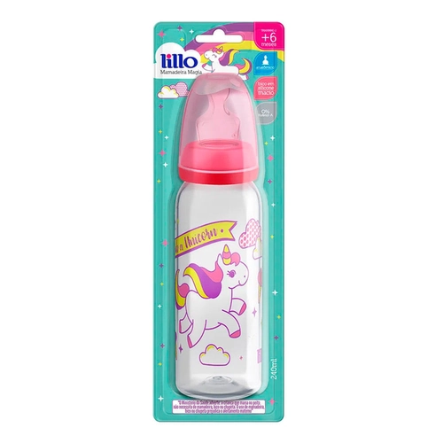 Mamadeira Lillo Magia Bico Anatômico 6 meses+ Menina 240ml