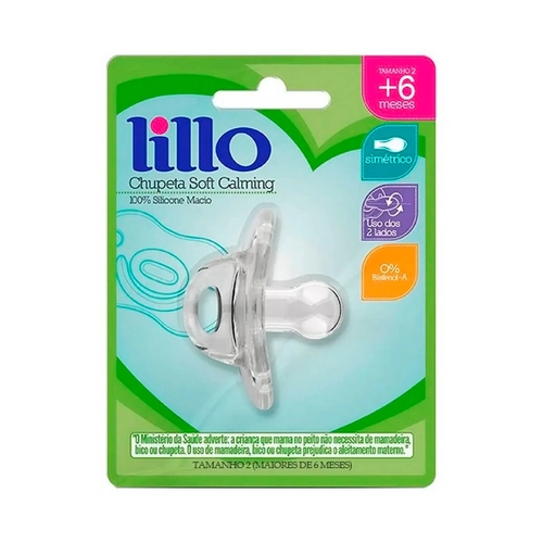 Chupeta Soft Calming Lillo 100% Silicone 6 meses+ Neutra