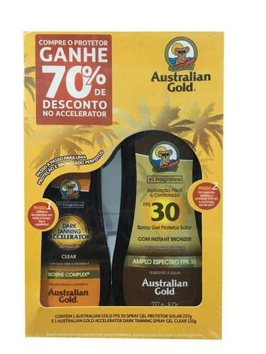 Kit Instant Bronzer Fps30 Australian Gold 237Ml + Desconto 70% Accelerator