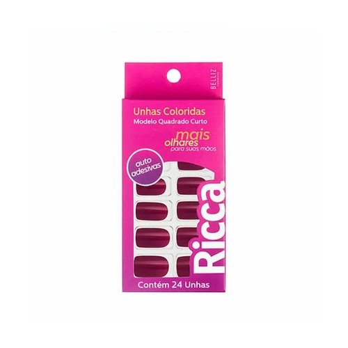 Unhas Postiças Ricca Rosa Sexy Ref 1989
