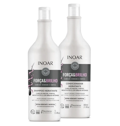 Kit Inoar Força e Brilho Shampoo 1Lt + Condicionador 800ml