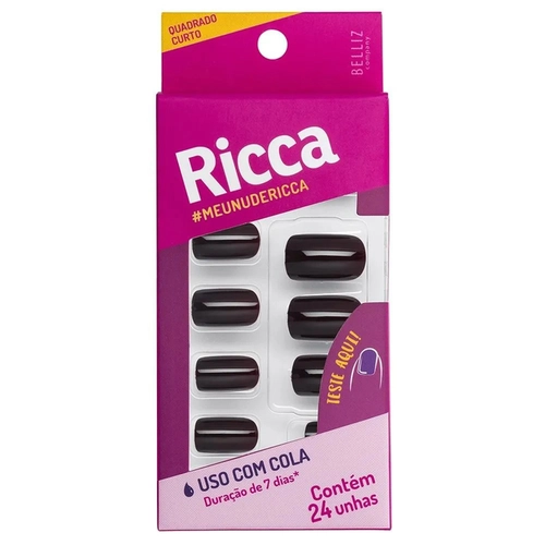 Unhas Postiças Ricca Chocolate Ref 1959
