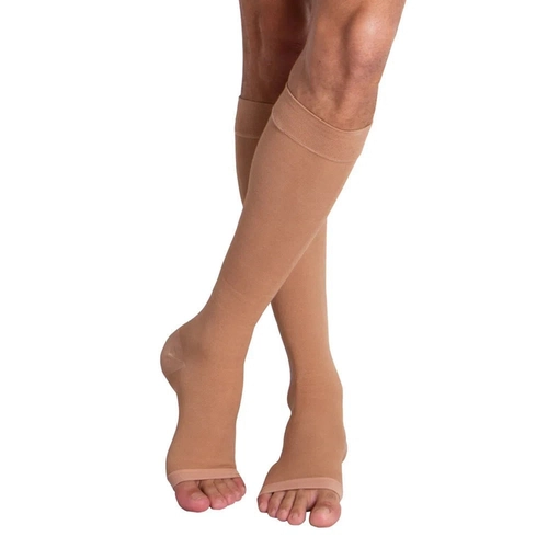 Meia Venosan Comf. Cotton 30-40 Panturrilha G Longa Pé Aberto Bege