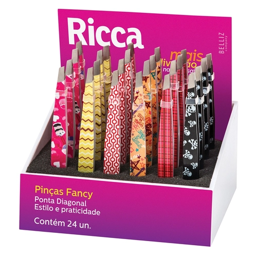 Pinça Ponta Diagonal Fancy Colors Ricca Ref 963