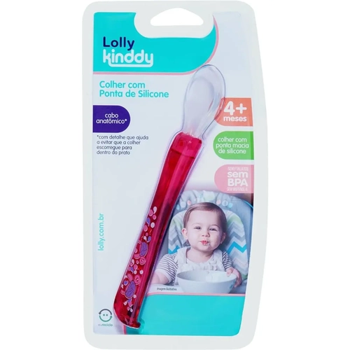 Colher De Silicone Lolly 7115 Rosa