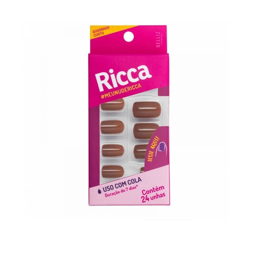 Unhas Postiças Ricca Nude Cappuccino Ref 1975