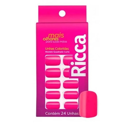 Unhas Postiças Ricca Autoadesivas Rosa Magia Ref 1985