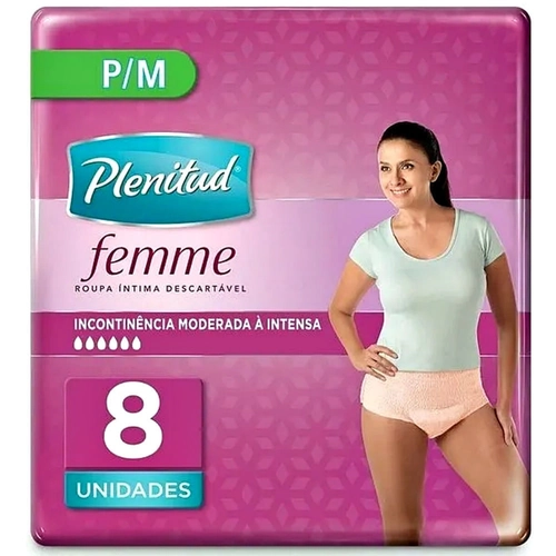Roupa Íntima Plenitud Mulher P/M 8 Unidades