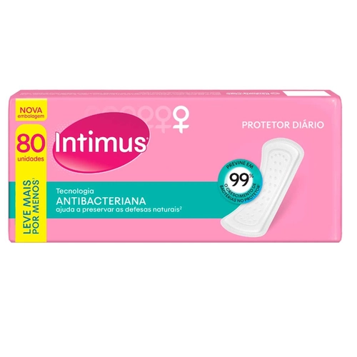 Protetor Diário Intimus Tecnologia Antibacteriana 80 Unidades