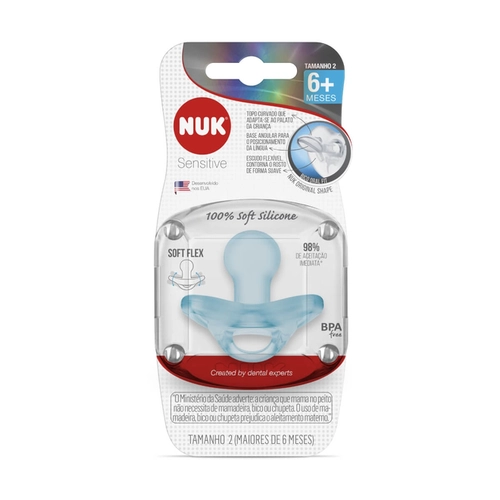 Chupeta Sensitive Nuk 100% Silicone 7329 F2 Boy