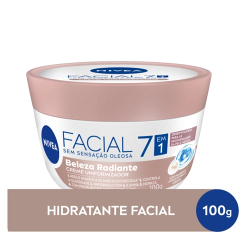 Creme Hidratante Facial Nivea Beleza Radiante Uniformizador 100G