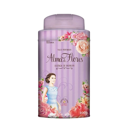 Talco Perfumado Alma De Flores Baunilha 100G