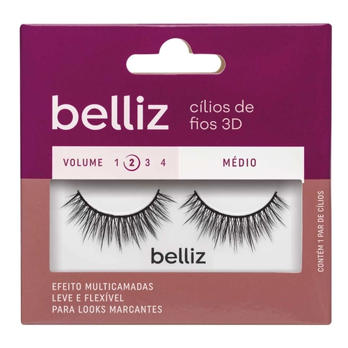 Cílios Postiços Belliz 3D Curto Ref 2643